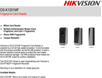 DS-K1201MF - Hikvision Internal Fingerprint & Mifare Card Reader